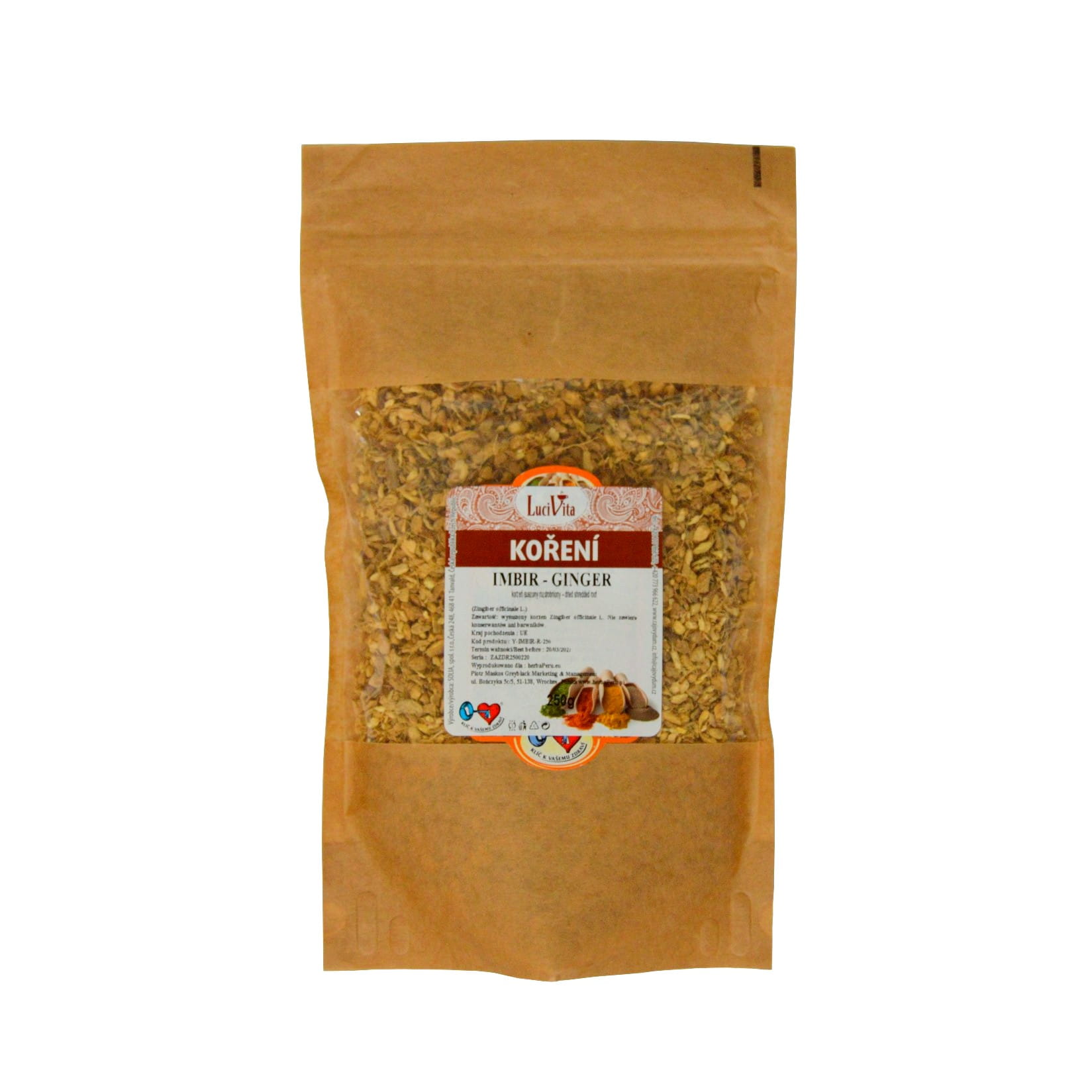 Ginger - dried shredded root - 250g